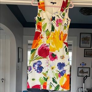 Ultra vibrant David Meister Floral Sheath made USA sz 6